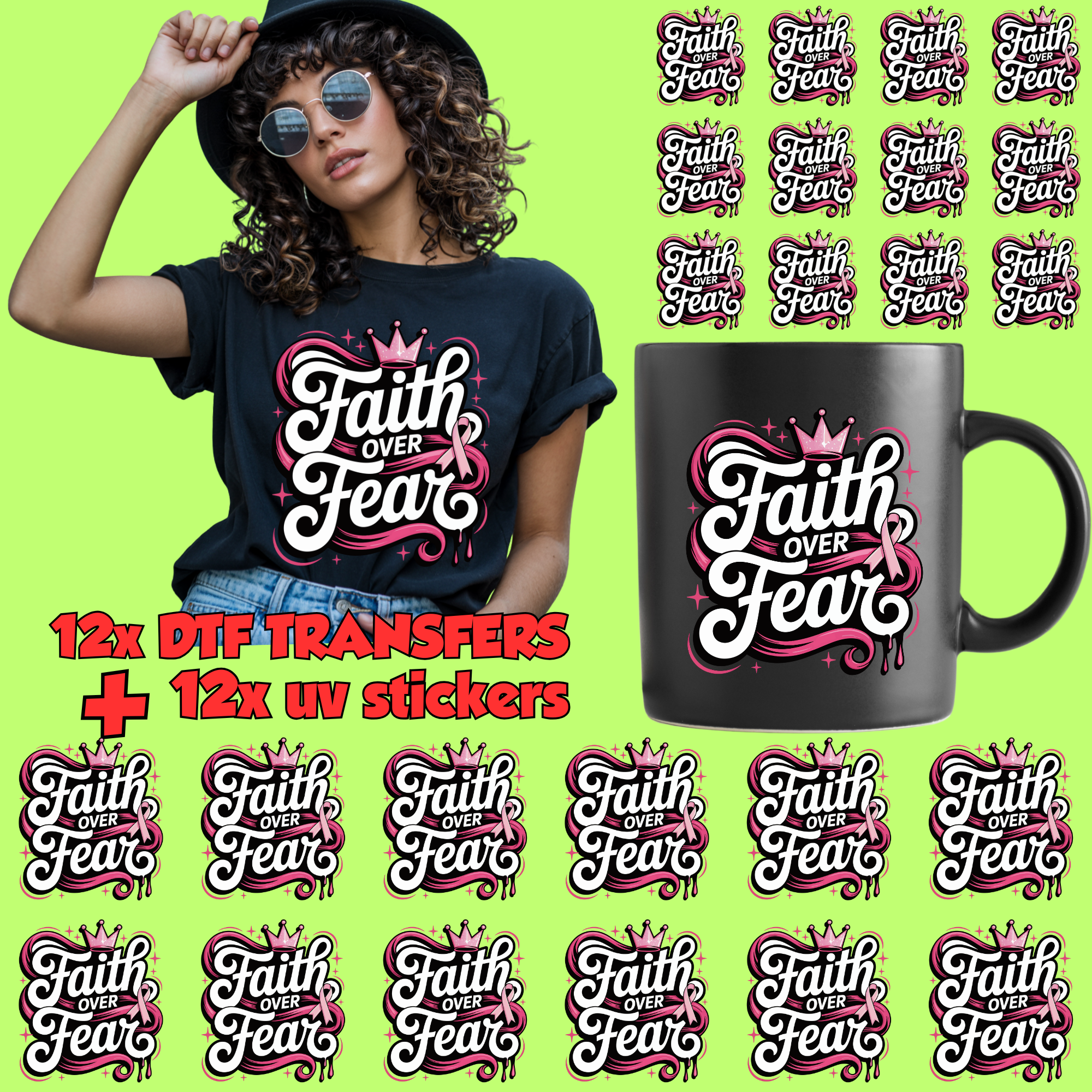 14 Adult Shirt Transfers - Breast Cancer Bundle 1