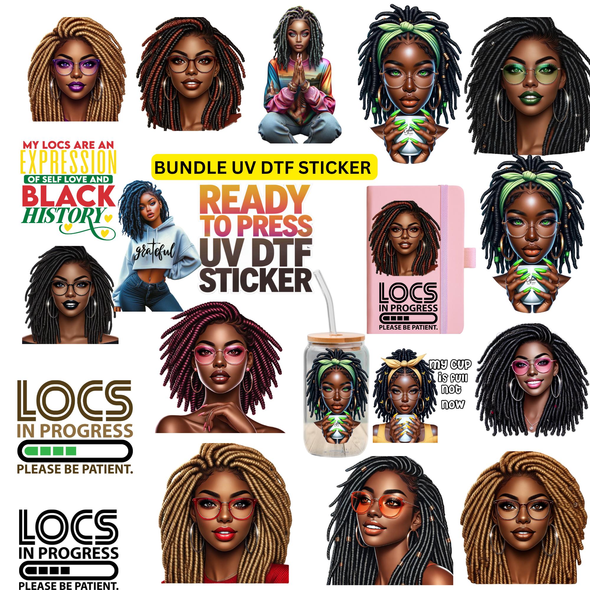 Locs Girl Decals UV DTF Sticker - UV DTF stickers, High-Quality Print,locs stickers