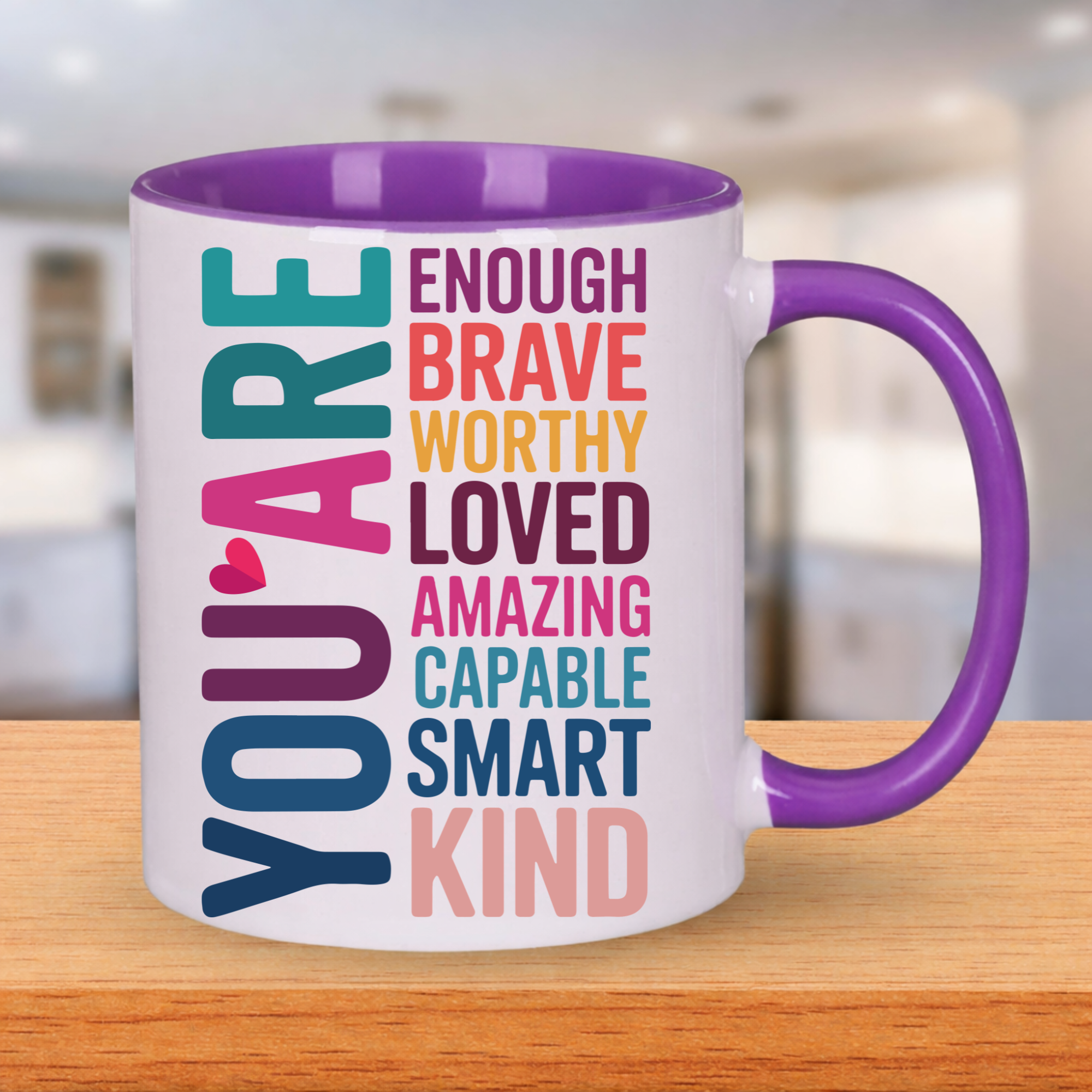 You Are Enough UV DTF Sticker | Peel & Stick Waterproof Affirmation Decal | Self Love Quote for Tumblers, Cups & Journals