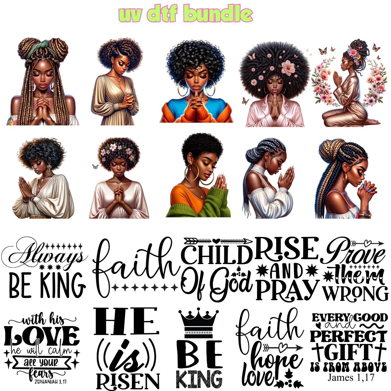 UV DTF DECALS - Worship Bundle 2