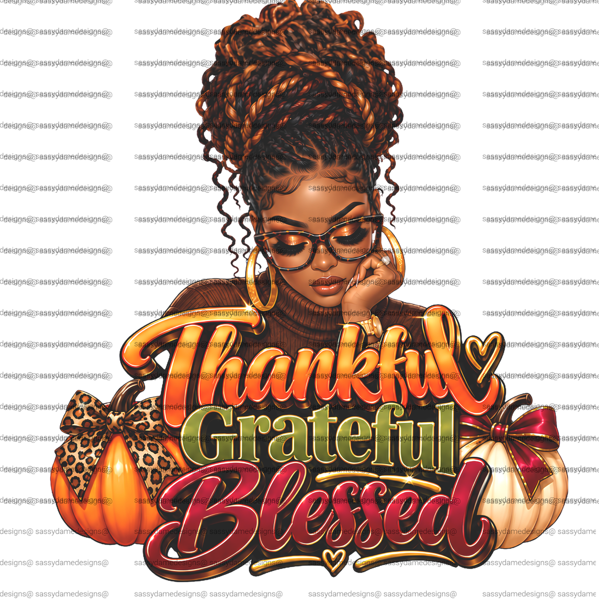 Thankful, Grateful Blessed PNG