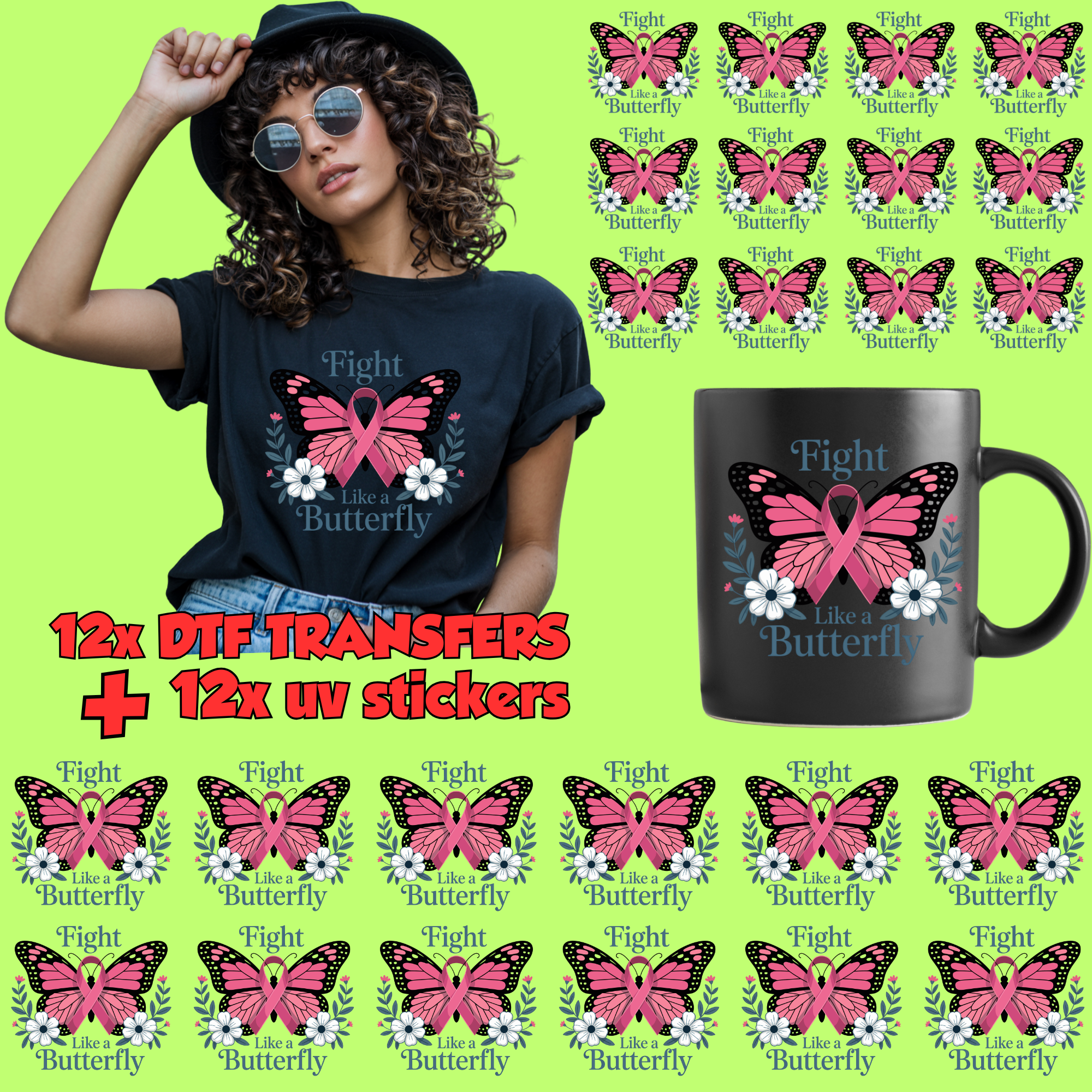 14 Adult Shirt Transfers - Breast Cancer Bundle 1