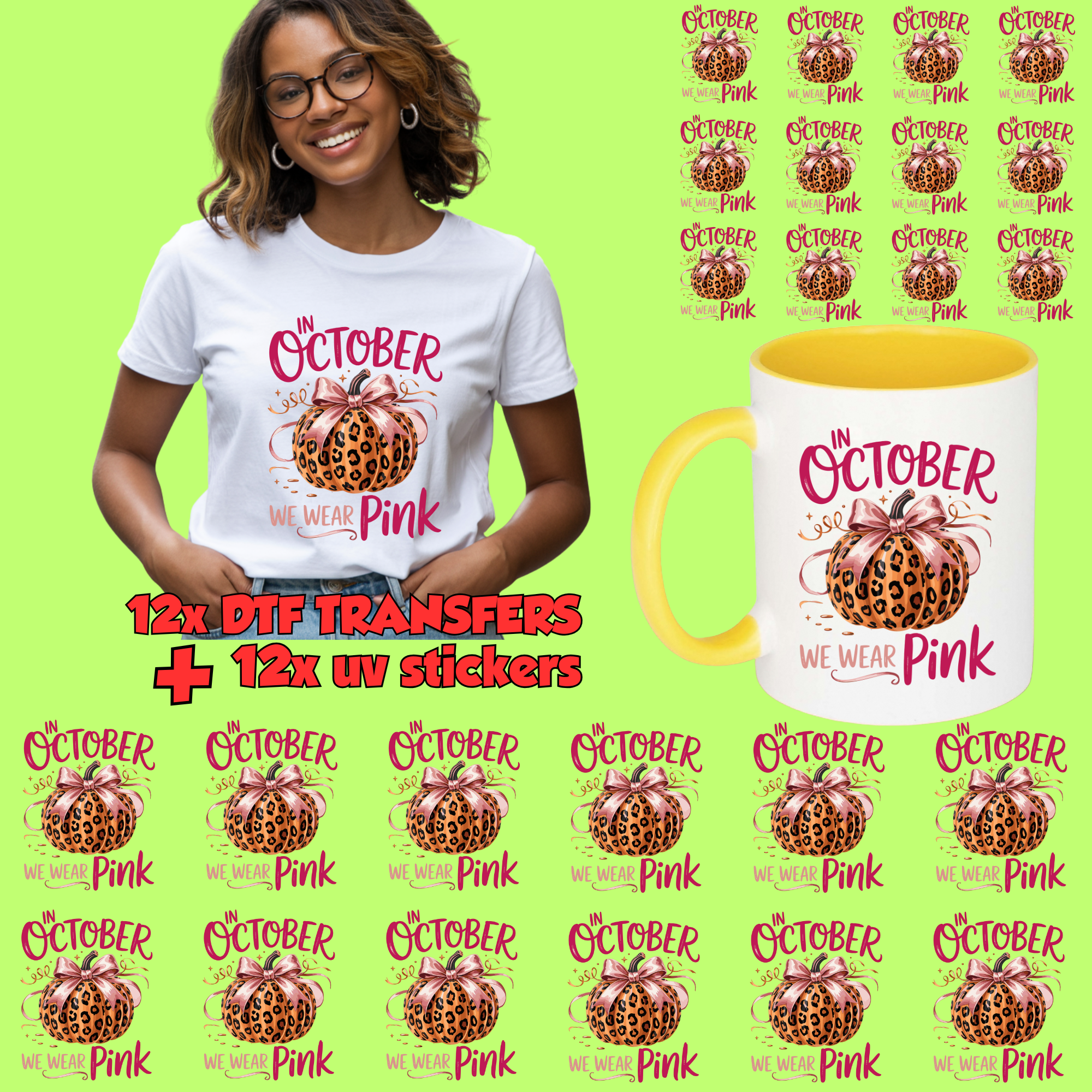 14 Adult Shirt Transfers - Breast Cancer Bundle 1