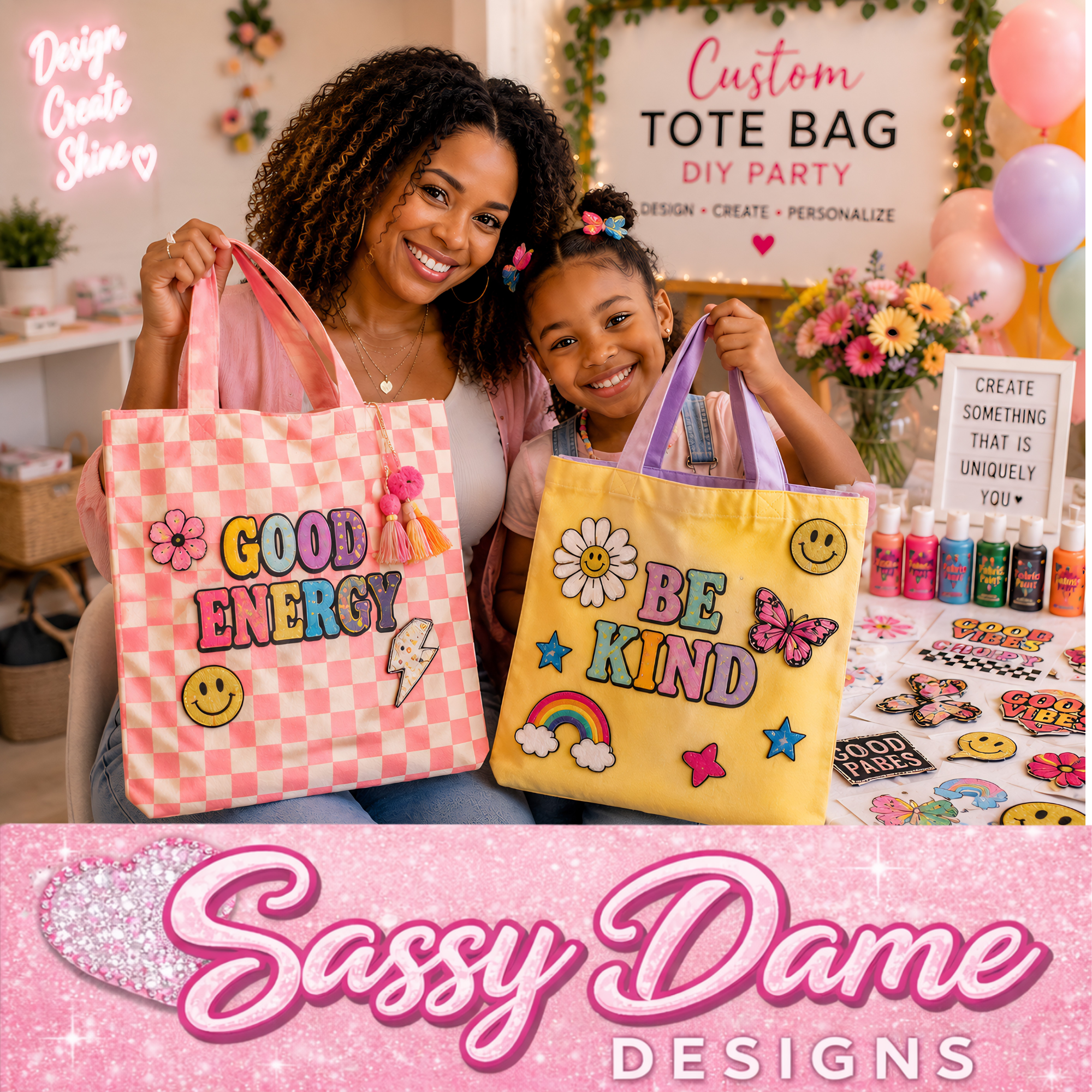 Custom Tote Bag DIY Party minimum 10 guests  – $65 per person
