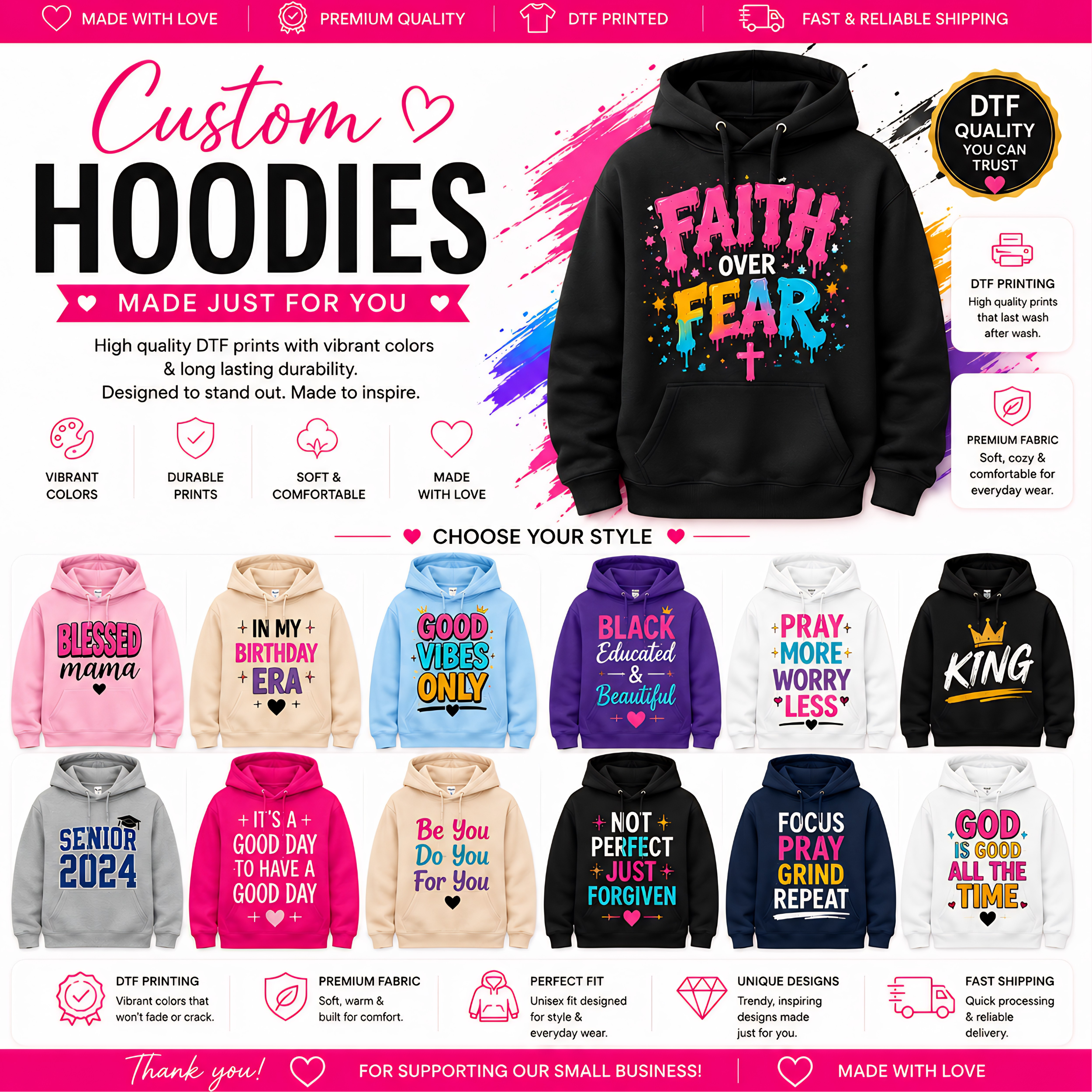 Custom Unisex Hoodies