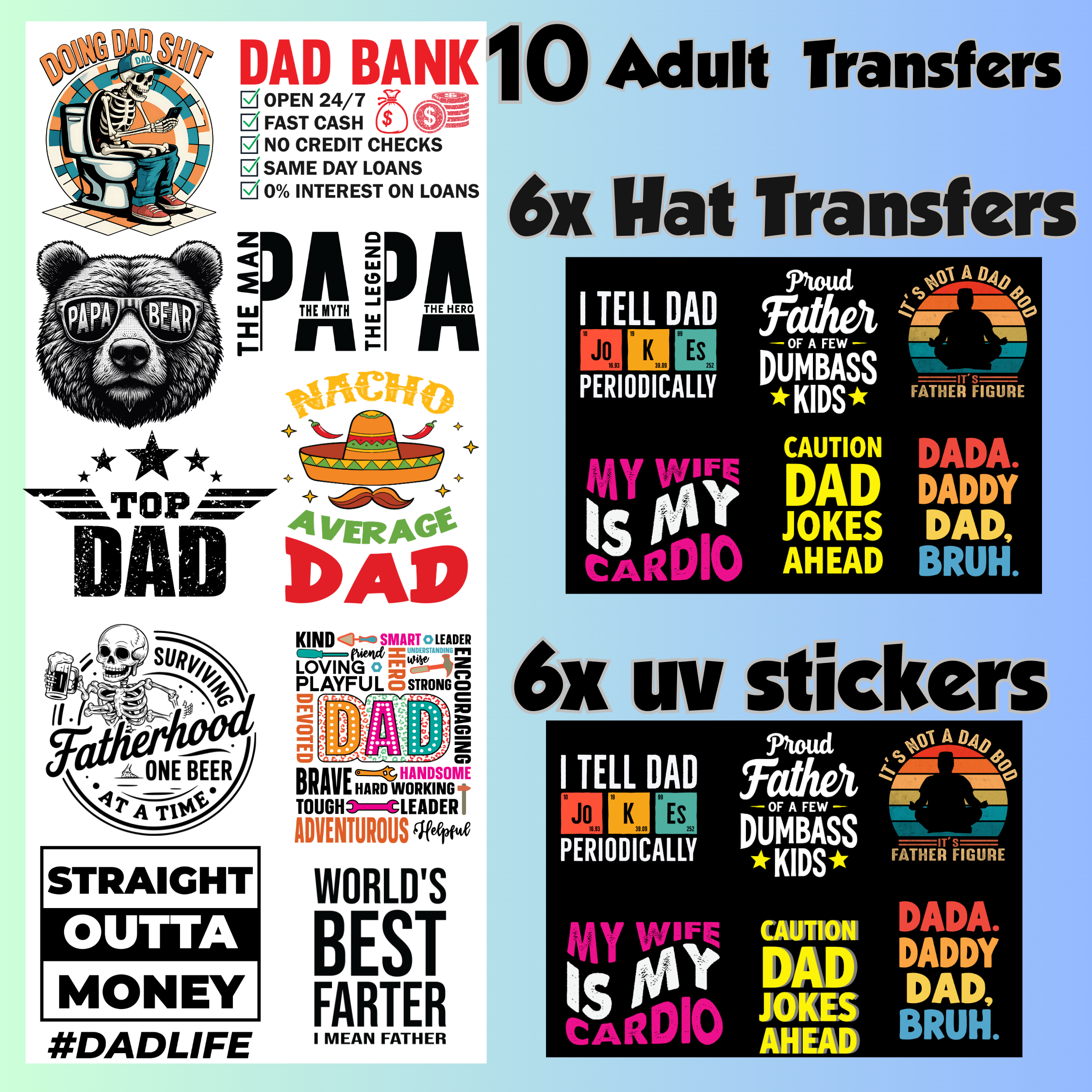 Father's Day Transfer x Sticker  Bundle