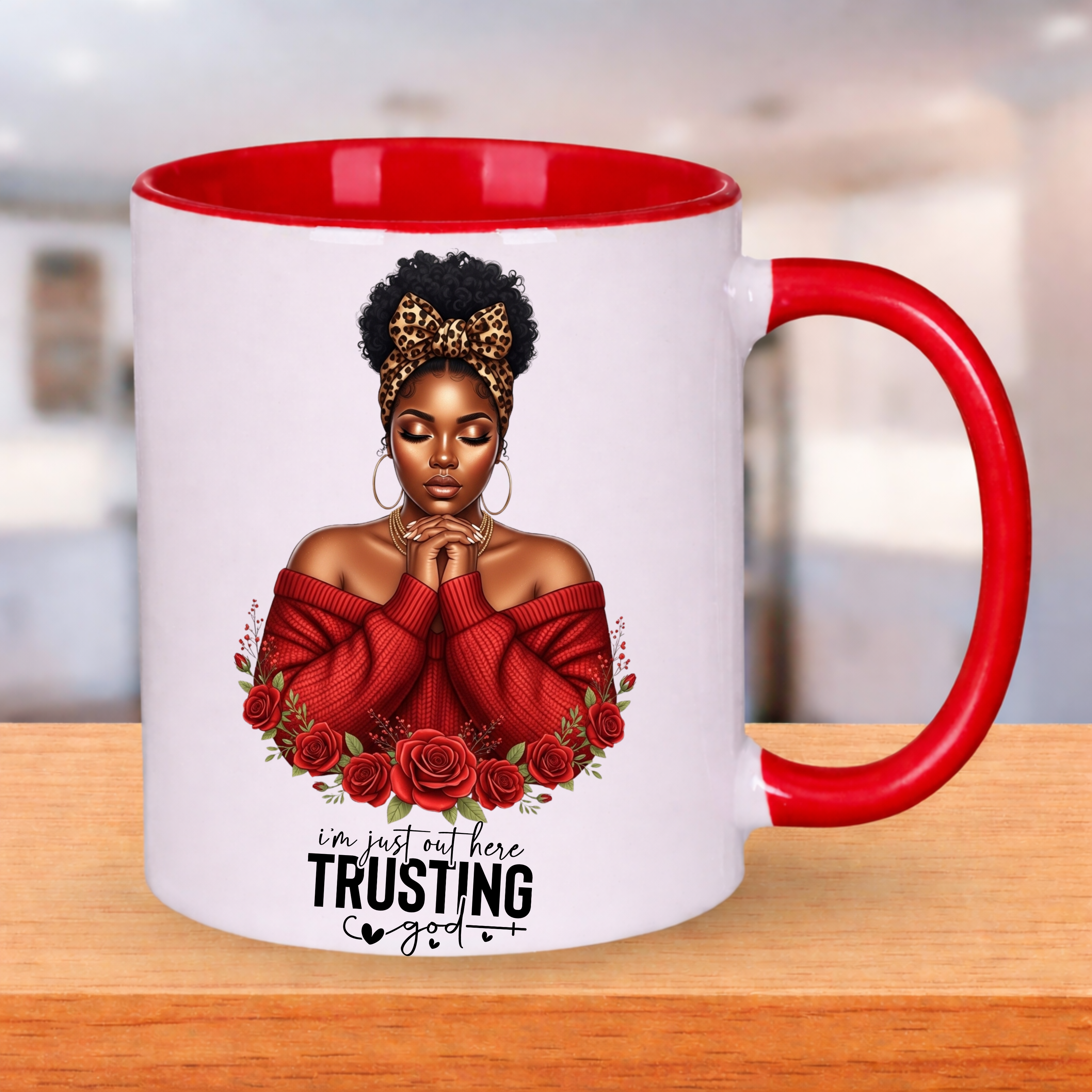 Trusting God UV DTF Sticker | Black Woman Faith Decal | Waterproof Peel & Stick for Tumblers, Cups & Journals