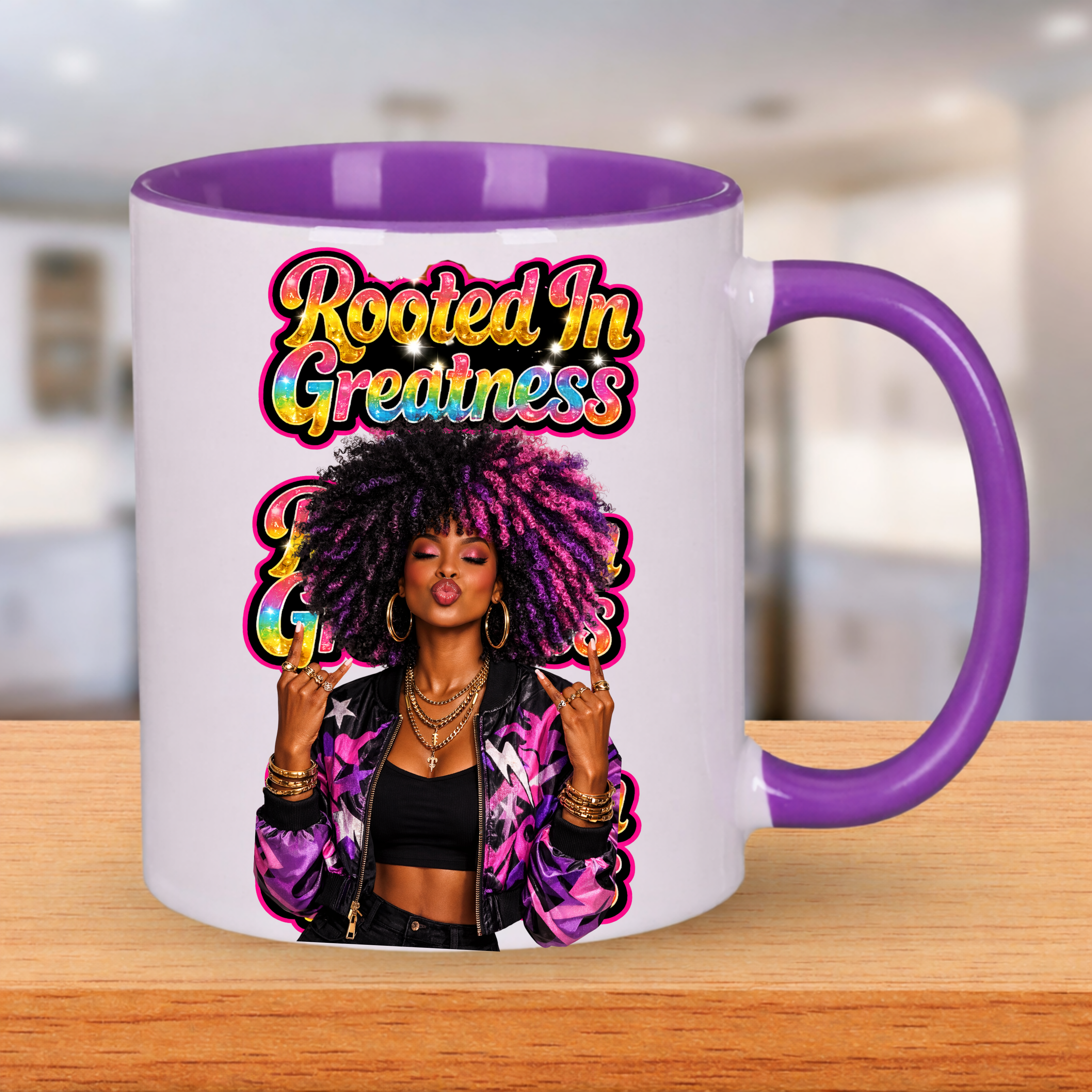 Rooted in Greatness UV DTF Sticker | Black Girl Empowerment Peel & Stick Decal | Waterproof Tumbler, Cup & Journal Sticker