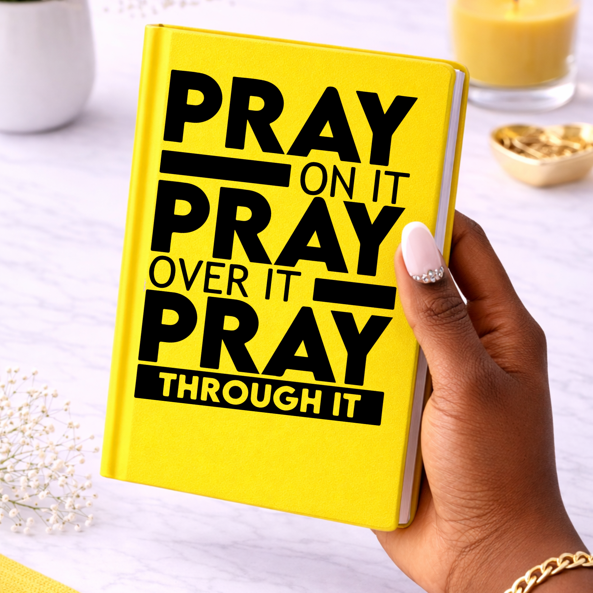 Pray On It Pray Over It Pray Through It UV DTF Sticker | Waterproof Peel & Stick Christian Decal | Faith Sticker for Tumblers, Cups & Journals