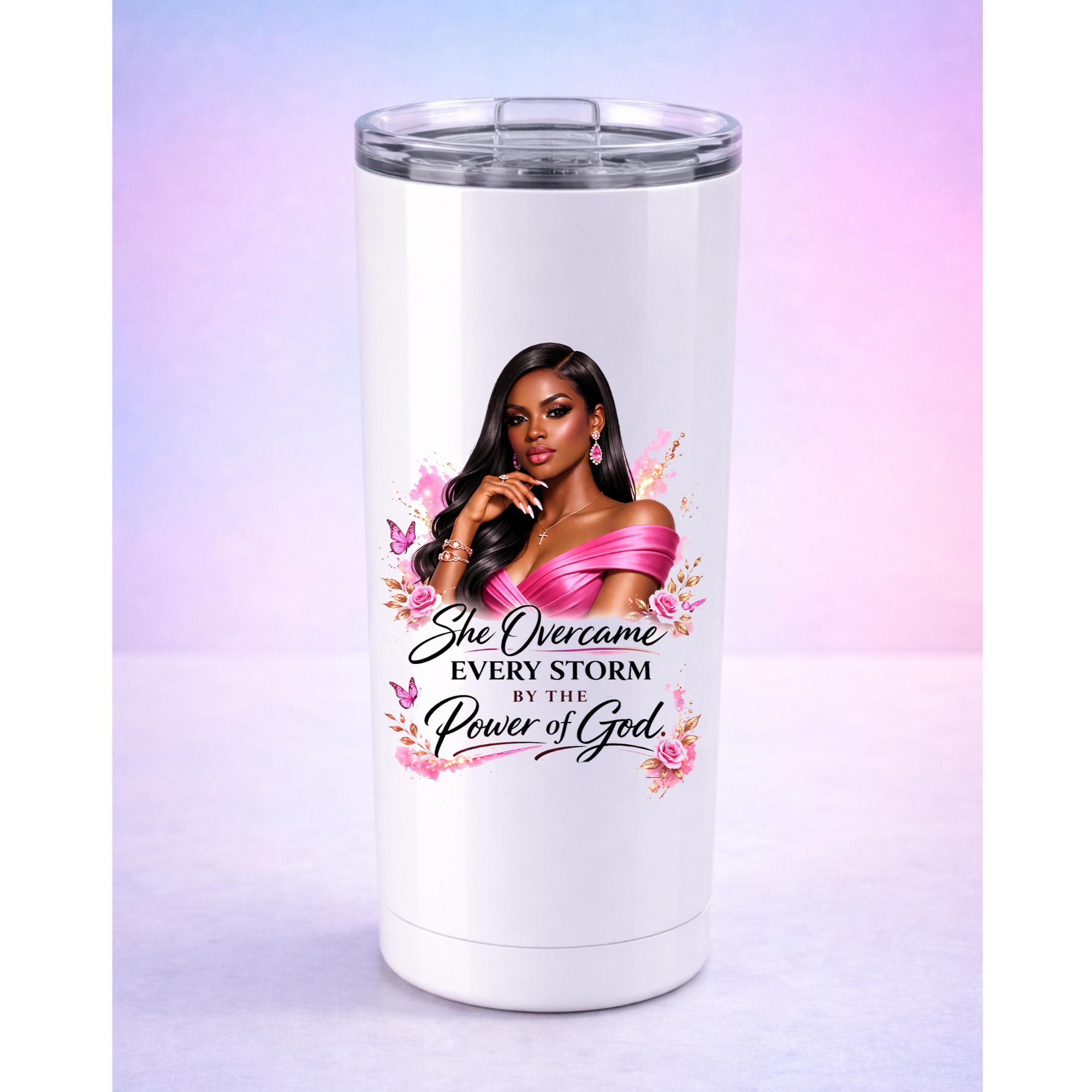 She overcame every Storm | Luxury UV DTF Peel & Stick Sticker