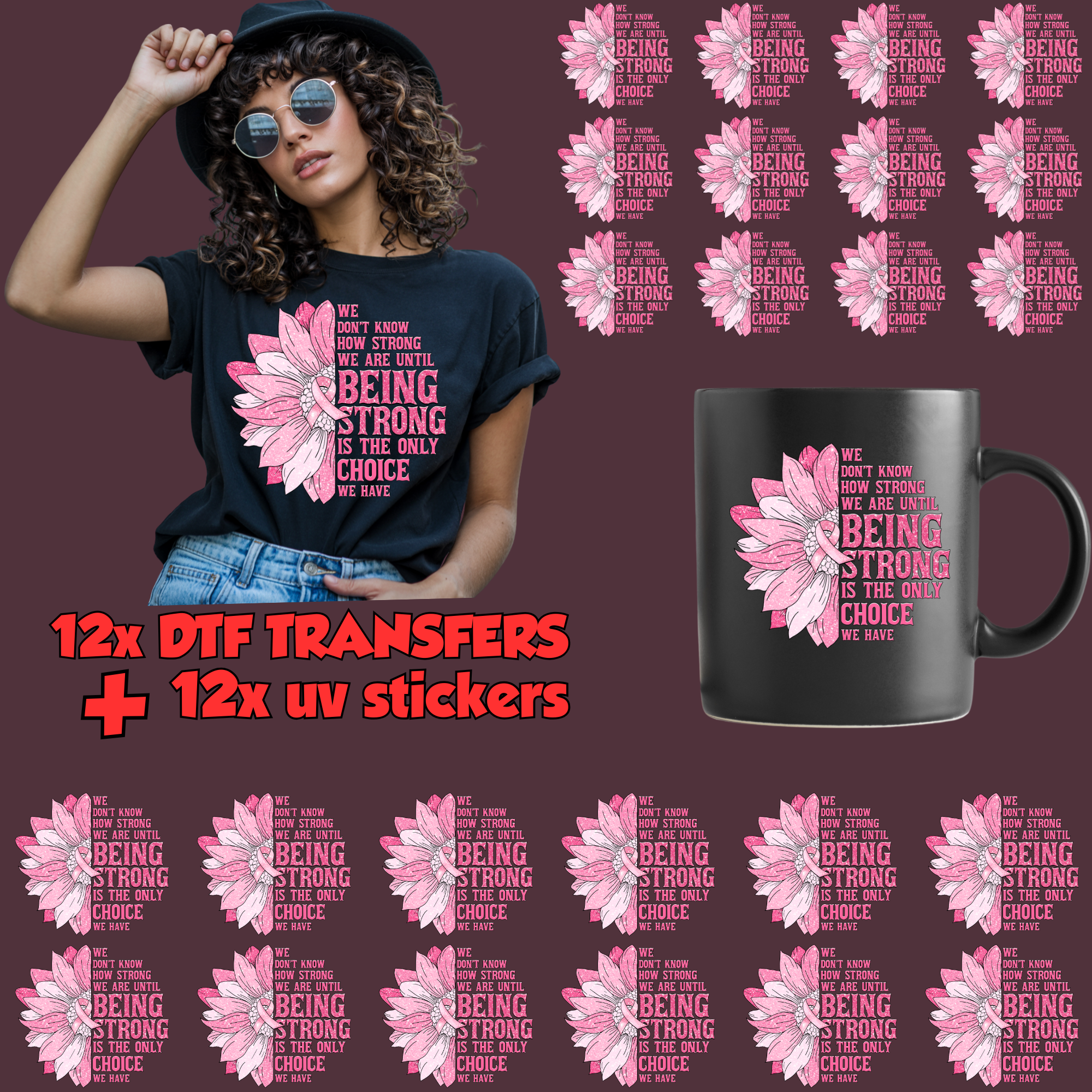 14 Adult Shirt Transfers - Breast Cancer Bundle 1