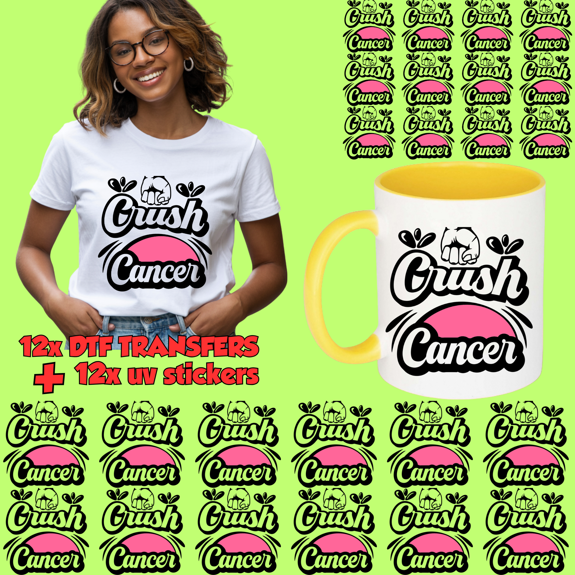 14 Adult Shirt Transfers - Breast Cancer Bundle 1