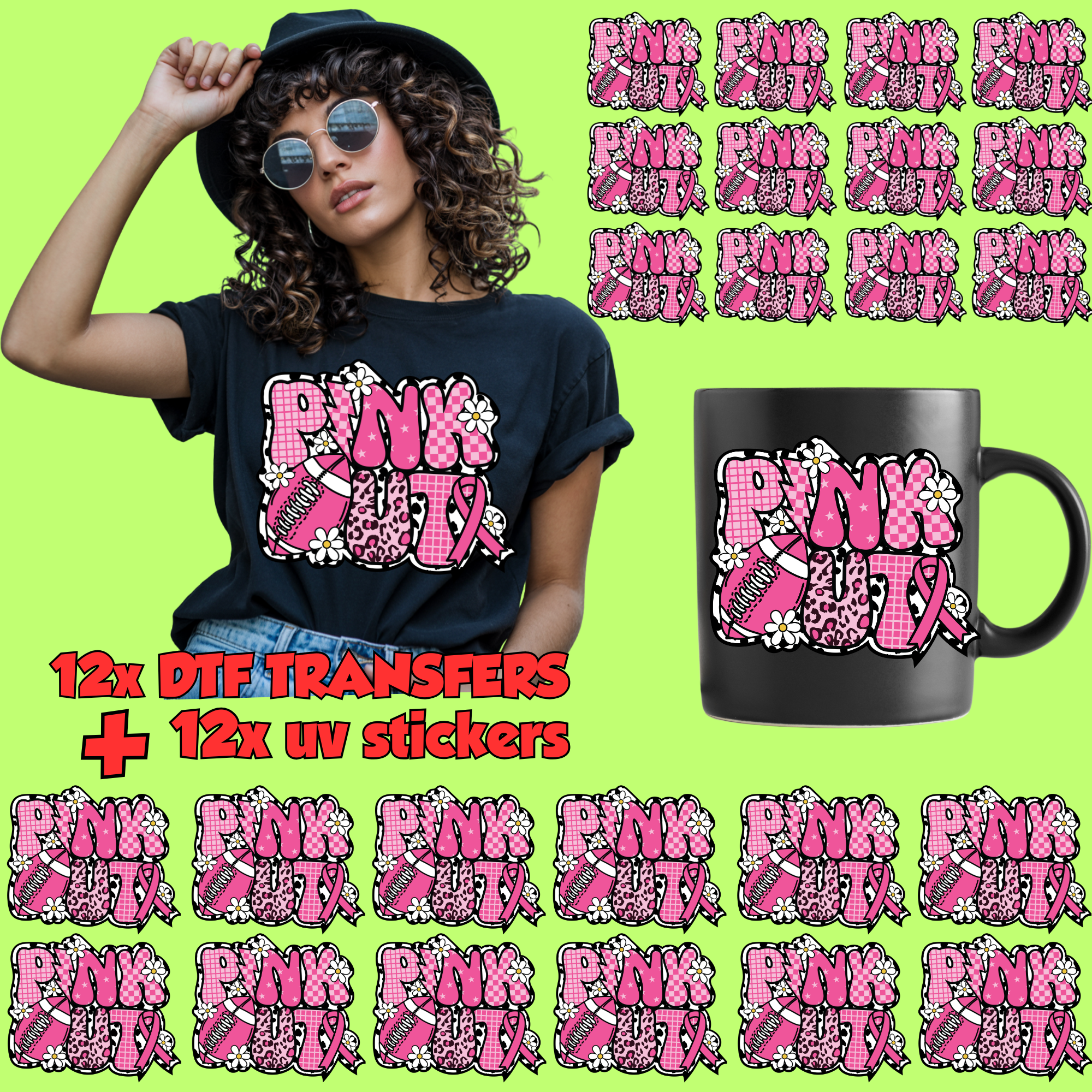 14 Adult Shirt Transfers - Breast Cancer Bundle 1