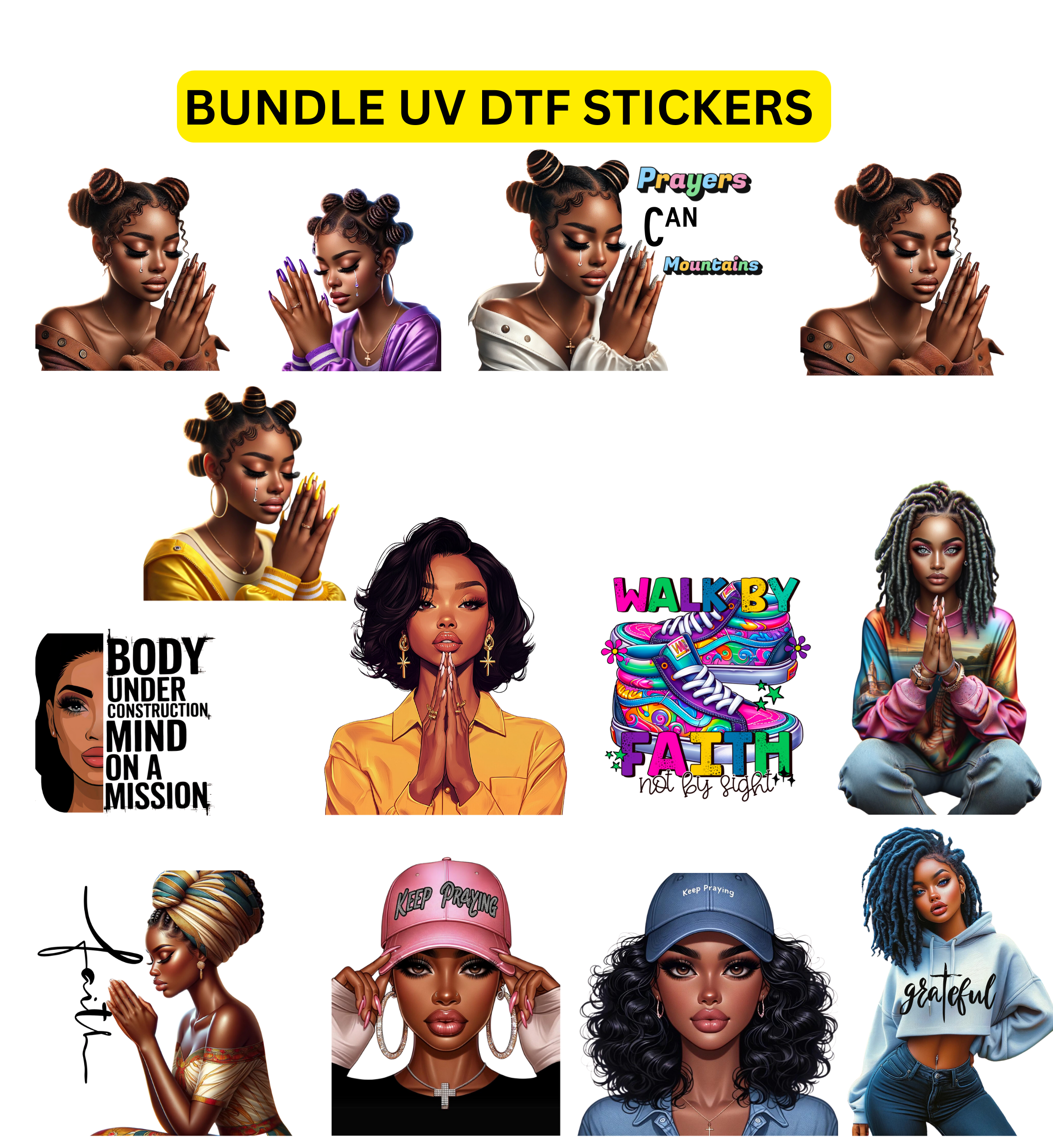 Cute Uv DTF Stickers Ready to press