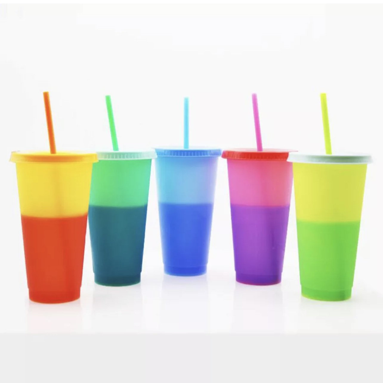 Color Changing Cups(5set)/Color changing cups/ Vinyl Cups/Blank Cups/Summer Cups/Large Cups/Reusable Plastic Cups/Beach Cup/Bulk/Kid Cup - SassyDame Designs,LLC